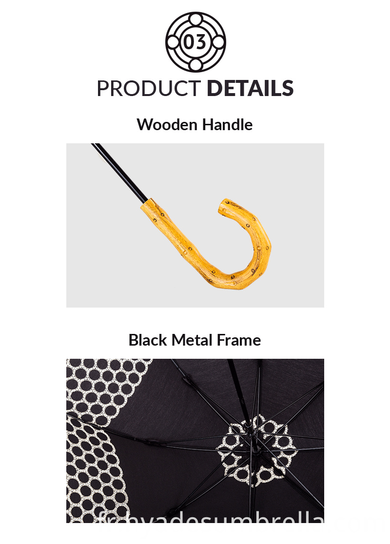 Parasol de mariage Ouvrir parapluie droit Wedding Parasol Manual Open Straight Umbrella